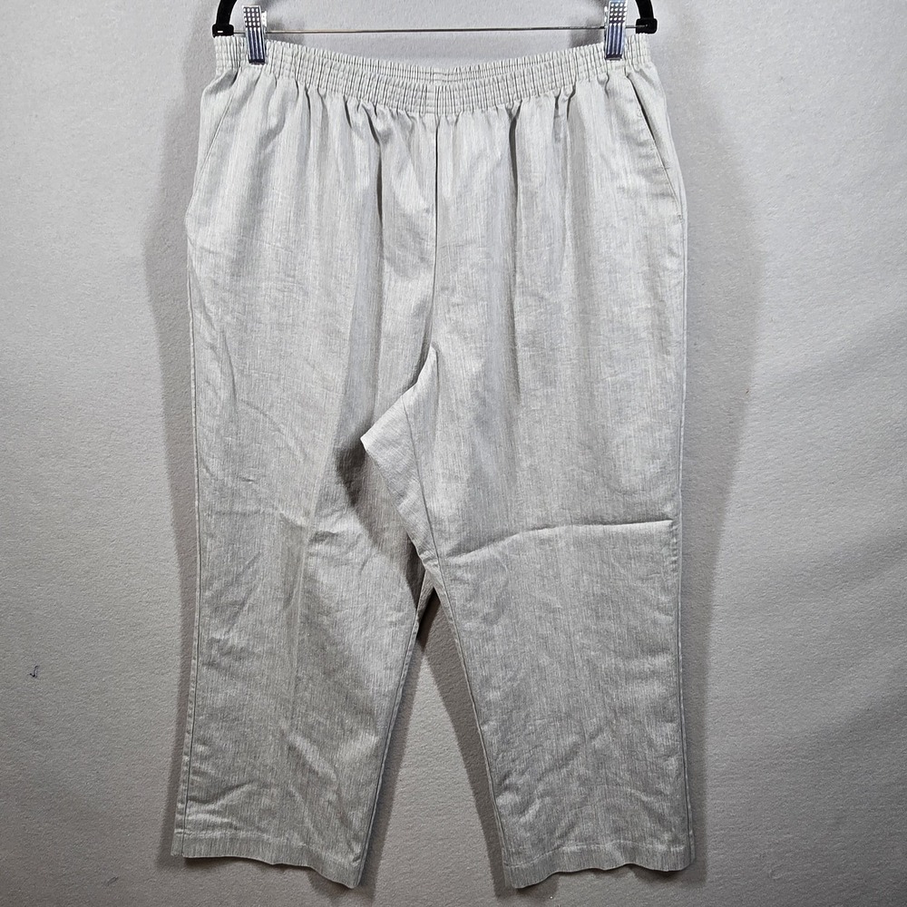Alfred Dunner Pants Womens 18W Pull On Stretch Trousers Cropped Lounge Comfort